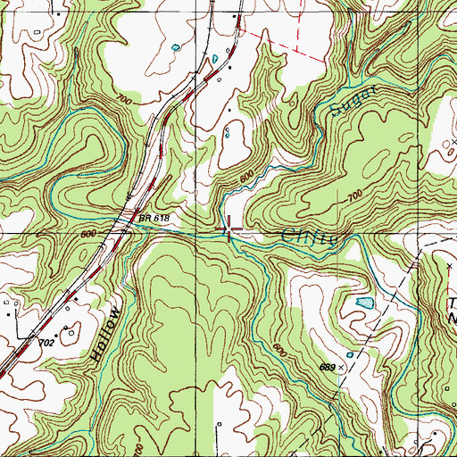 Topographic Map of Sugar Branch, KY