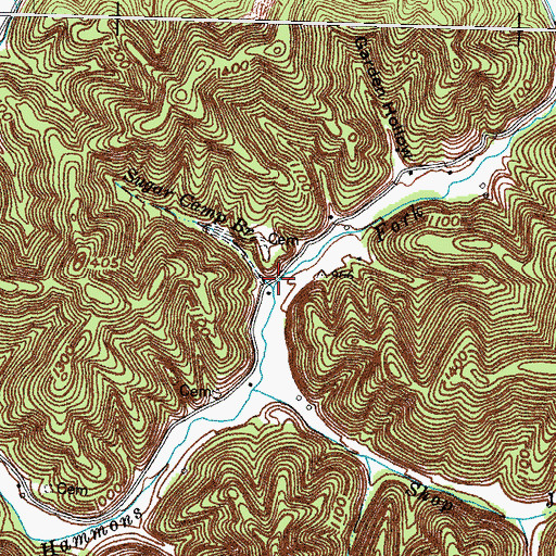 Topographic Map of Sugar Camp Branch, KY