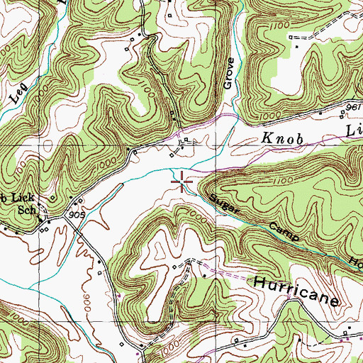 Topographic Map of Sugar Camp Hollow, KY