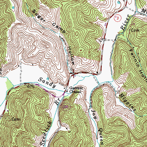 Topographic Map of Sugar Camp Hollow, KY