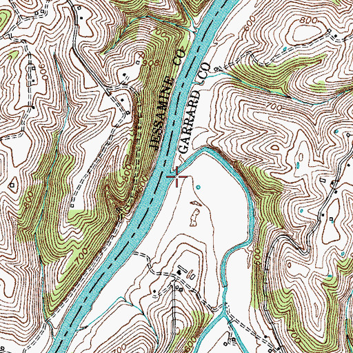 Topographic Map of Sugar Creek, KY