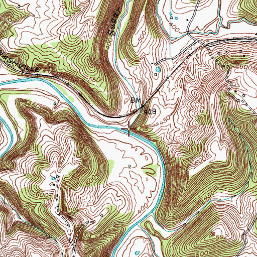 Topographic Map of Sugar Tree Run, KY