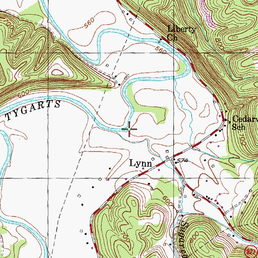 Topographic Map of Sugarcamp Branch, KY