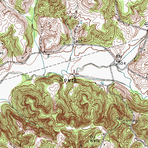 Topographic Map of Sugarcamp Branch, KY