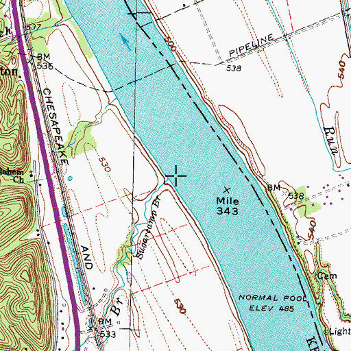 Topographic Map of Sugarcamp Branch, KY