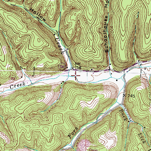 Topographic Map of Sugarcamp Creek, KY