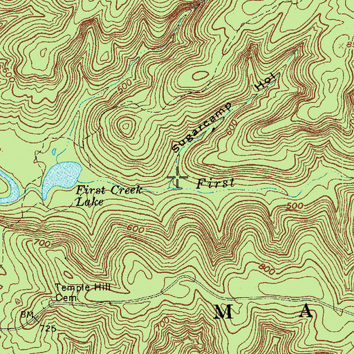 Topographic Map of Sugarcamp Hollow, KY
