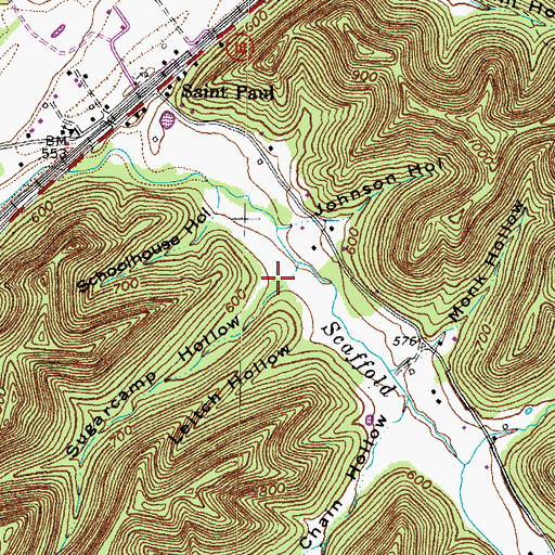 Topographic Map of Sugarcamp Hollow, KY