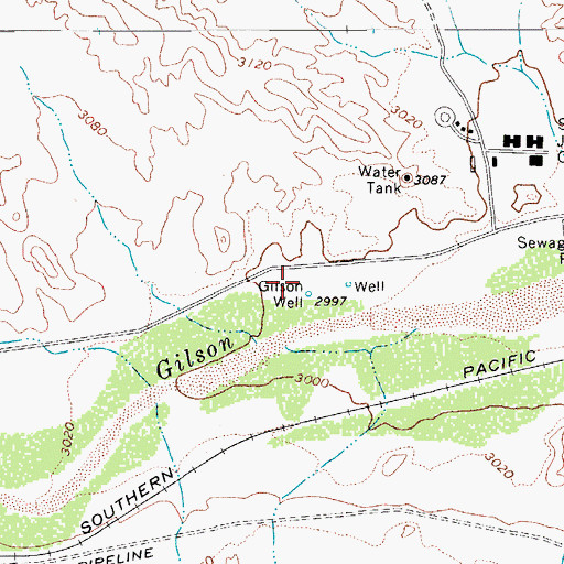 Topographic Map of Gilson Well, AZ
