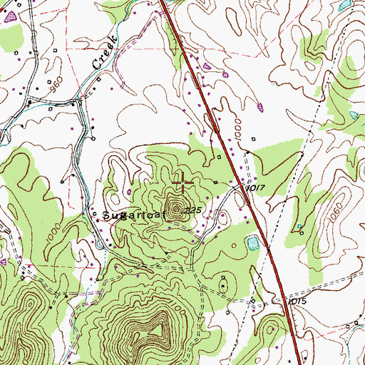 Topographic Map of Sugarloaf, KY