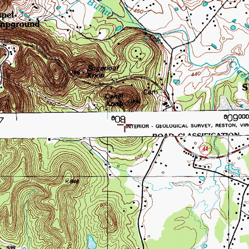 Topographic Map of Sugarloaf Knob, KY