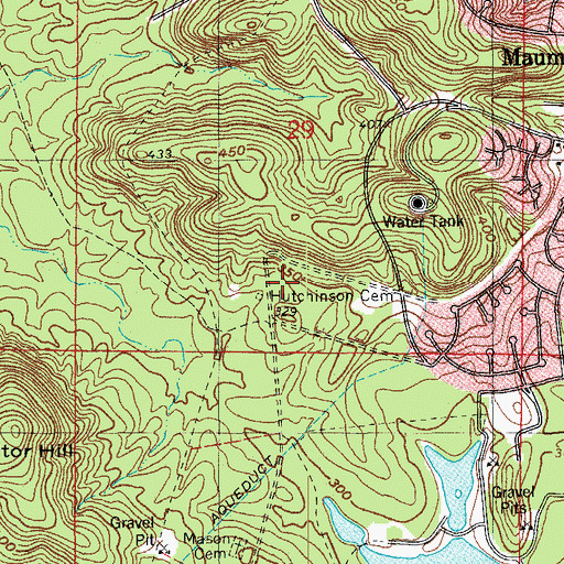 Topographic Map of Hutchinson Cemetery, AR