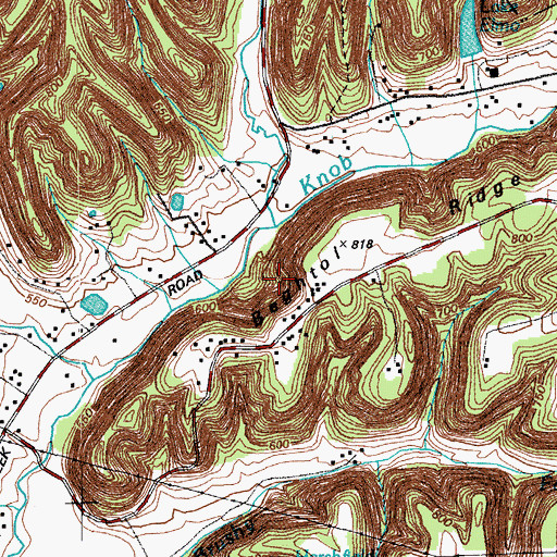 Topographic Map of Sugartree Run, KY