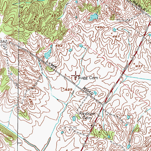 Topographic Map of Sugg Cemetery, KY