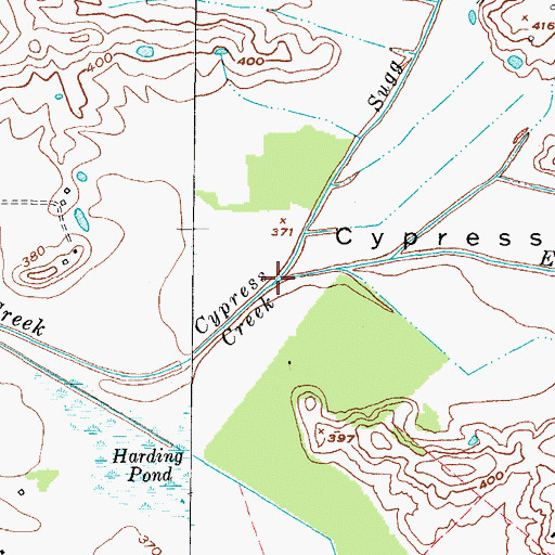Topographic Map of Sugg Creek, KY