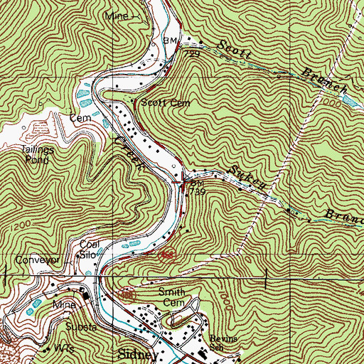 Topographic Map of Sukey Branch, KY