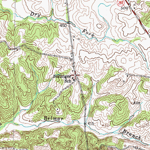 Topographic Map of Sullinger School, KY