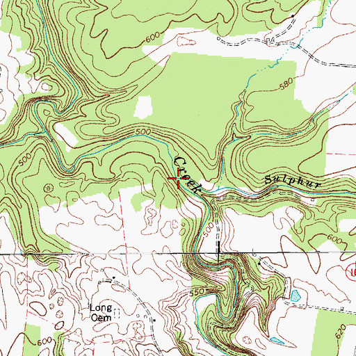 Topographic Map of Sulphur Branch, KY
