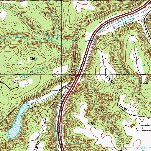 Topographic Map of Sulphur Branch, KY