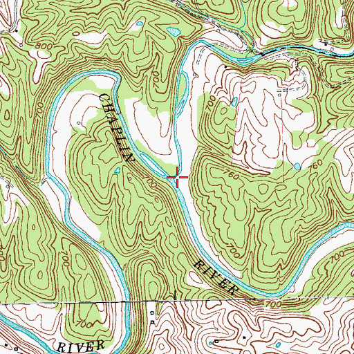 Topographic Map of Sulphur Creek, KY