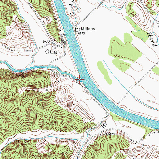 Topographic Map of Sulphur Creek, KY