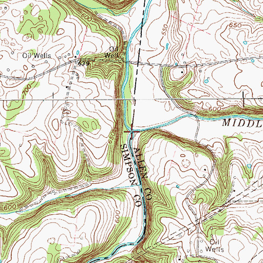 Topographic Map of Sulphur Fork Creek, KY