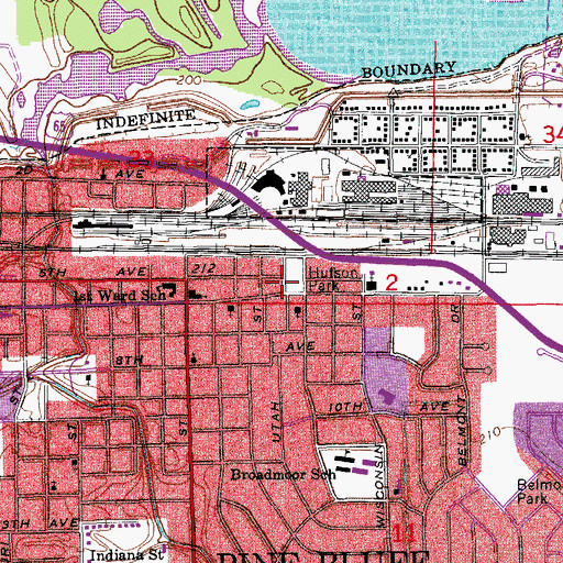 Topographic Map of Hutson Park, AR