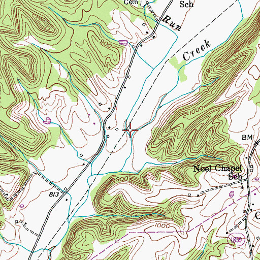Topographic Map of Sulphur Run, KY