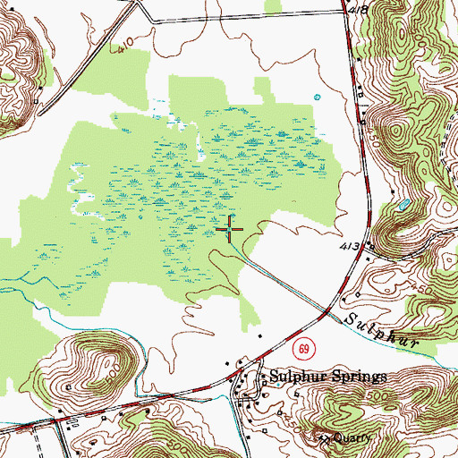Topographic Map of Sulphur Run, KY