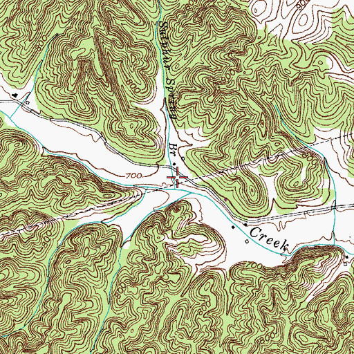 Topographic Map of Sulphur Spring Branch, KY