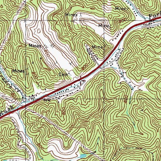 Topographic Map of Sulphur Spring Branch, KY