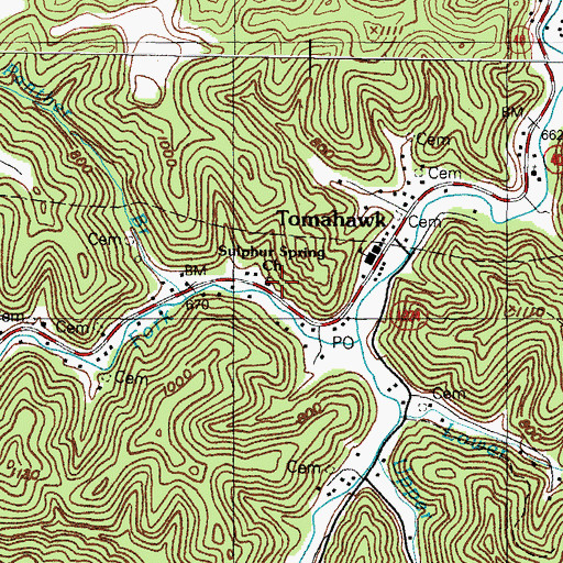 Topographic Map of Sulphur Spring Church, KY