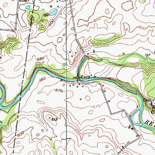 Topographic Map of Sulphur Spring Creek, KY
