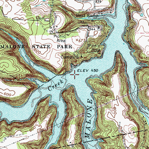 Topographic Map of Sulphur Spring Creek, KY