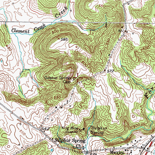 Topographic Map of Sulphur Springs Cemetery, KY