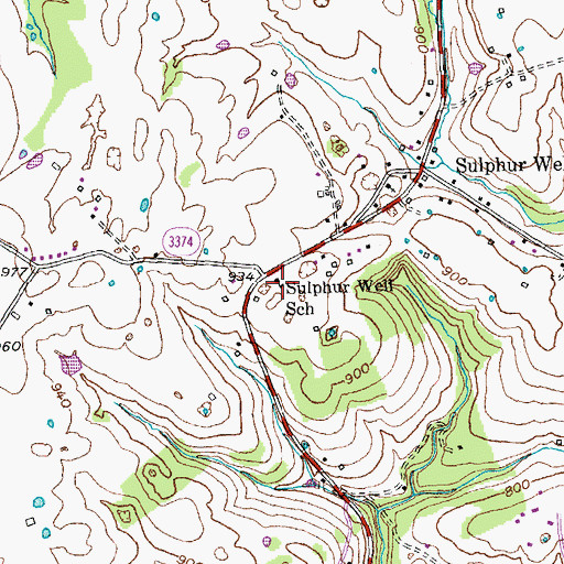 Topographic Map of Sulphur Well School, KY