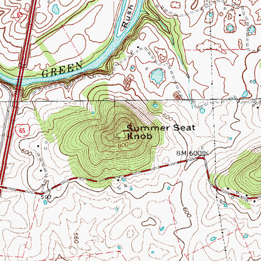 Topographic Map of Summer Seat Knob, KY