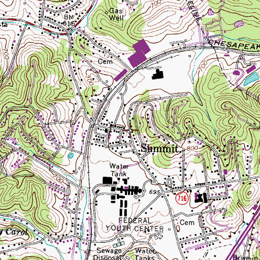 Topographic Map of Summit, KY