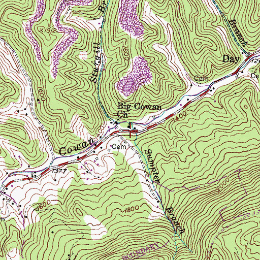 Topographic Map of Sumpter Branch, KY