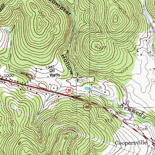 Topographic Map of Sumpter Hollow, KY