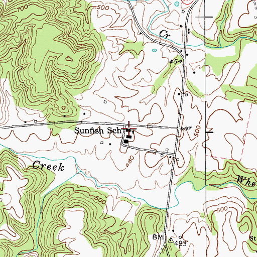 Topographic Map of Sunfish School, KY