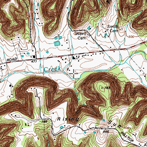 Topographic Map of Sunnyside Church, KY