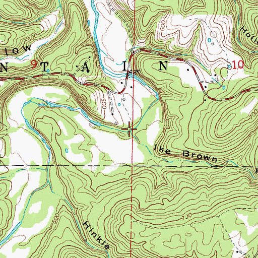 Topographic Map of Ike Brown Hollow, AR