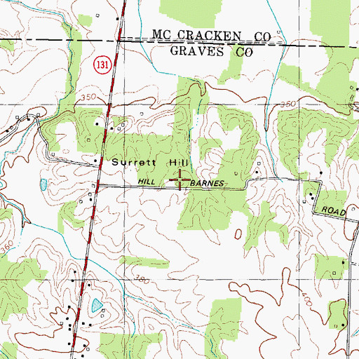 Topographic Map of Surrett Hill, KY
