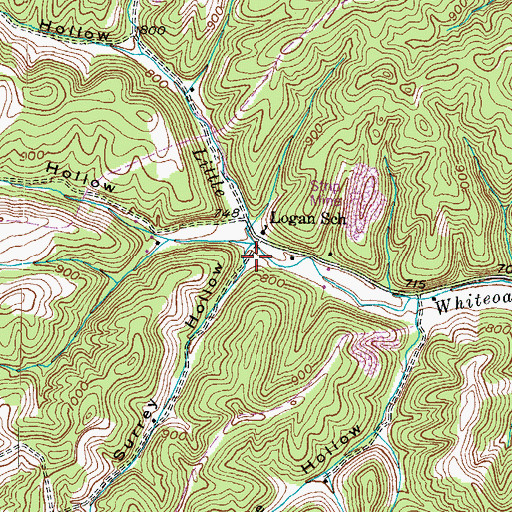 Topographic Map of Surrey Hollow, KY