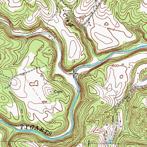 Topographic Map of Sutton Branch, KY