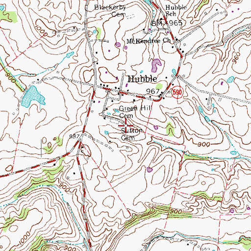 Topographic Map of Sutton Cemetery, KY