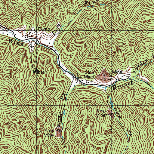 Topographic Map of Swamp Fork, KY