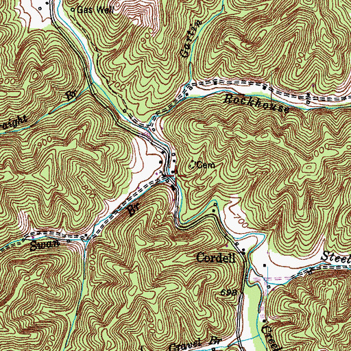 Topographic Map of Swan Branch, KY