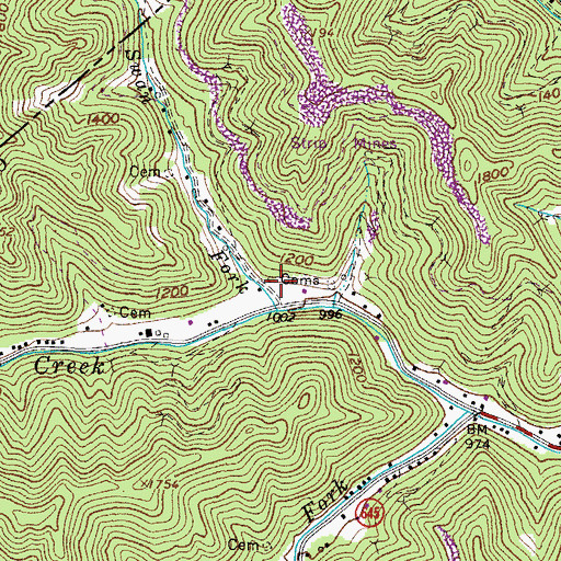 Topographic Map of Swan Fork, VA